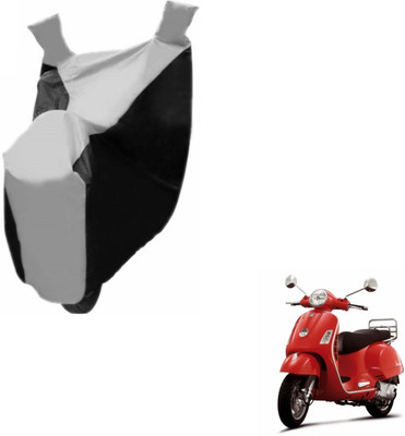 Flipkart SmartBuy Two Wheeler Cover for Piaggio(Vespa LX, Black, Silver)