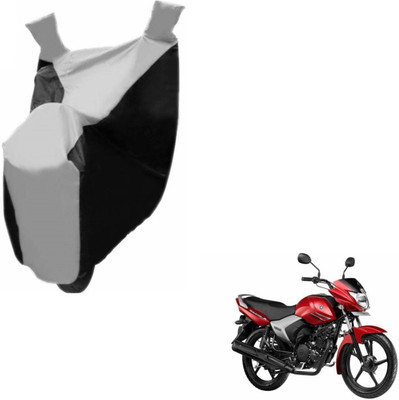 MOCKHE Two Wheeler Cover for Yamaha(Saluto, Black, Silver)