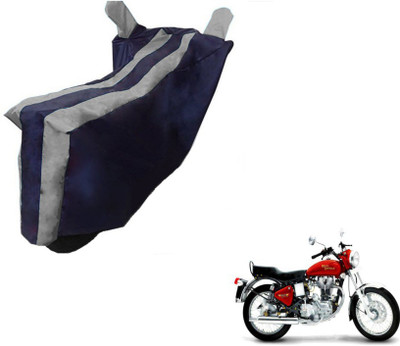 MOCKHE Two Wheeler Cover for Royal Enfield(Classic 500, Black, Silver)