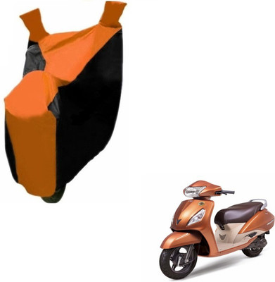 MOCKHE Two Wheeler Cover for TVS(Jupiter, Black, Orange)