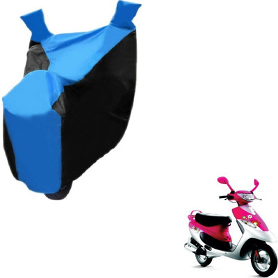 MOCKHE Two Wheeler Cover for TVS(Scooty Pep+, Black, Blue)
