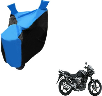 MOCKHE Two Wheeler Cover for Suzuki(GS, Black, Blue)