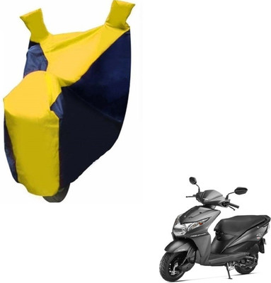 MOCKHE Two Wheeler Cover for Honda(Dio, Black, Yellow)