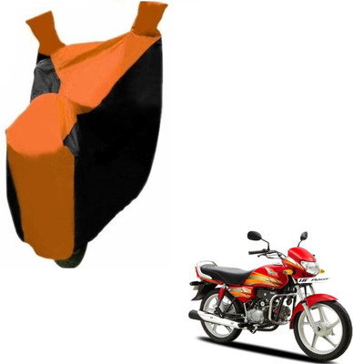 MOCKHE Two Wheeler Cover for Hero(HF Deluxe, Black, Orange)