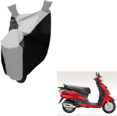 MOCKHE Two Wheeler Cover for Hero(Moto Corp Duet, Black, Silver)