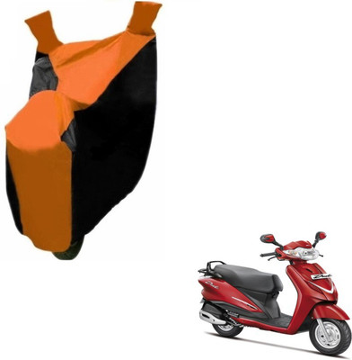 MOCKHE Two Wheeler Cover for Hero(Duet, Black, Orange)