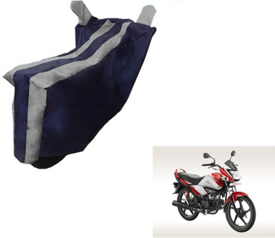 MOCKHE Two Wheeler Cover for Hero(Splendor I Smart, Black, Silver)
