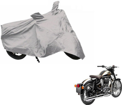 MOCKHE Two Wheeler Cover for Royal Enfield(Classic Chrome, Silver)