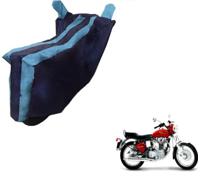 Flipkart SmartBuy Two Wheeler Cover for Royal Enfield(Electra Delux, Black, Blue)