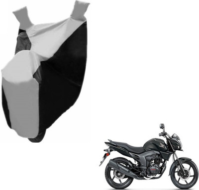 MOCKHE Two Wheeler Cover for Honda(CB Trigger, Black, Silver)
