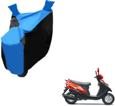 MOCKHE Two Wheeler Cover for Mahindra(Flyte, Black, Blue)