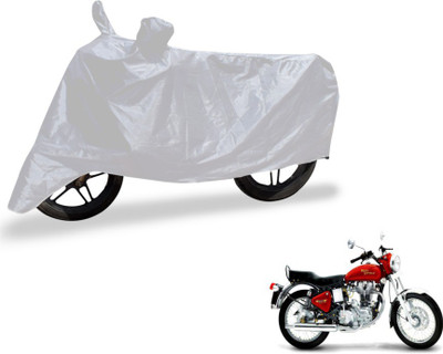MOCKHE Two Wheeler Cover for Royal Enfield(Classic 500, Silver)