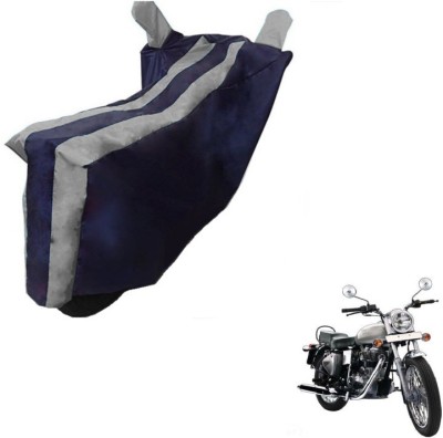 MOCKHE Two Wheeler Cover for Royal Enfield(Electra Delux, Black, Silver)