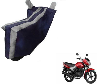 MOCKHE Two Wheeler Cover for Yamaha(Saluto, Black, Silver)