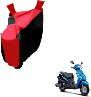 MOCKHE Two Wheeler Cover for Suzuki(Zeus, Black, Red)