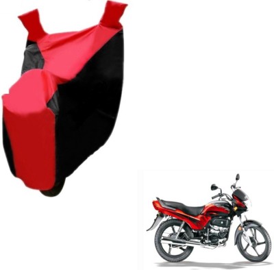 MOCKHE Two Wheeler Cover for Hero(Passion Plus, Black, Red)