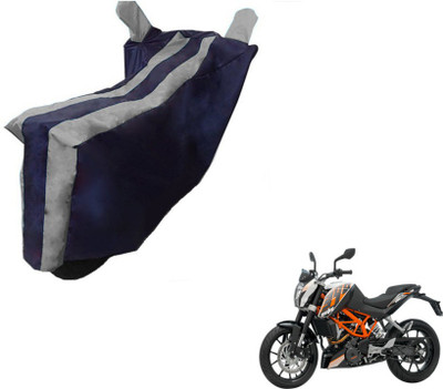 MOCKHE Two Wheeler Cover for KTM(Duke 390, Black, Silver)