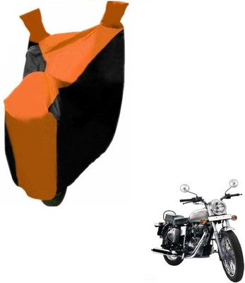 MOCKHE Two Wheeler Cover for Royal Enfield(Electra Delux, Black, Orange)