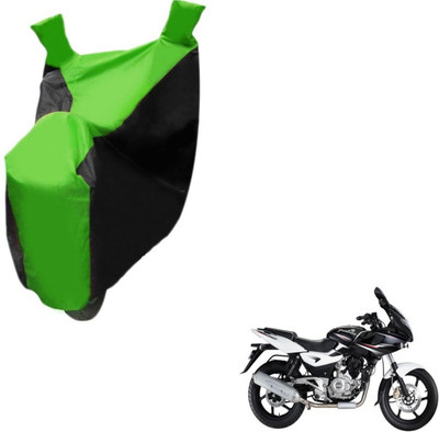 MOCKHE Two Wheeler Cover for Bajaj(Pulsar 220 DTS-i, Black, Green)