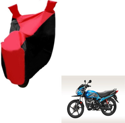 MOCKHE Two Wheeler Cover for Hero(Passion Pro TR, Black, Red)
