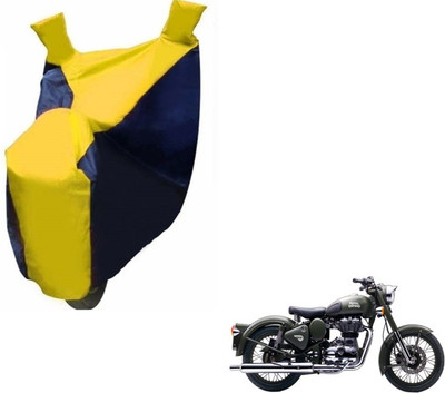 MOCKHE Two Wheeler Cover for Royal Enfield(Battle Green, Black, Yellow)