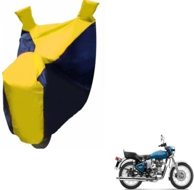 MOCKHE Two Wheeler Cover for Royal Enfield(Electra Delux, Black, Yellow)