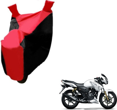 MOCKHE Two Wheeler Cover for TVS(Apache RTR 180, Black, Red)