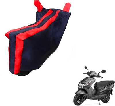 MOCKHE Two Wheeler Cover for Honda(Dio, Black, Red)