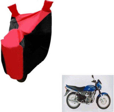 MOCKHE Two Wheeler Cover for Bajaj(Black, Red)