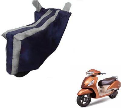 MOCKHE Two Wheeler Cover for TVS(Jupiter, Black, Silver)