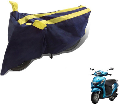 MOCKHE Two Wheeler Cover for Yamaha(Fascino, Black, Yellow)