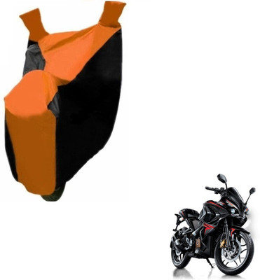 MOCKHE Two Wheeler Cover for Bajaj(Pulsar RS 200, Black, Orange)