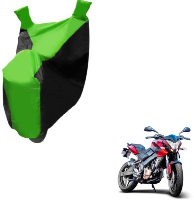 MOCKHE Two Wheeler Cover for Bajaj(Pulsar 200 NS DTS-i, Black, Green)