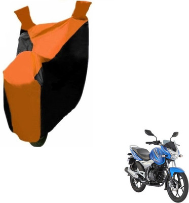 MOCKHE Two Wheeler Cover for Bajaj(Discover 125 DTS-i, Black, Orange)