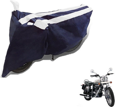 MOCKHE Two Wheeler Cover for Royal Enfield(Electra Delux, Black, White)