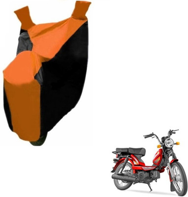 MOCKHE Two Wheeler Cover for TVS(Heavy Duty Super XL, Black, Orange)