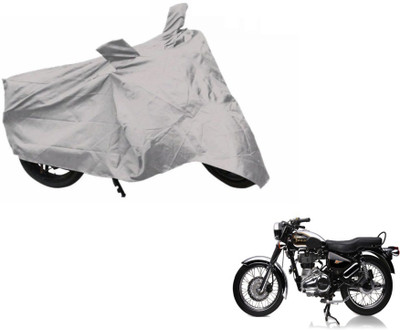 MOCKHE Two Wheeler Cover for Royal Enfield(Electra Delux, Silver)