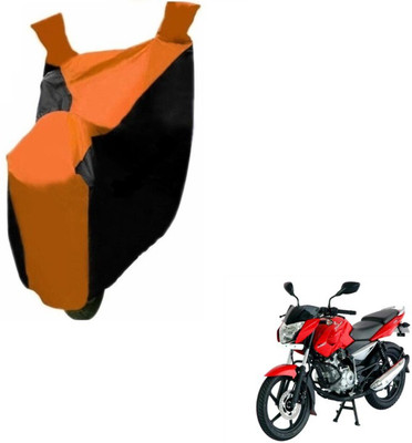 MOCKHE Two Wheeler Cover for Bajaj(Pulsar 135 LS DTS-i, Black, Orange)