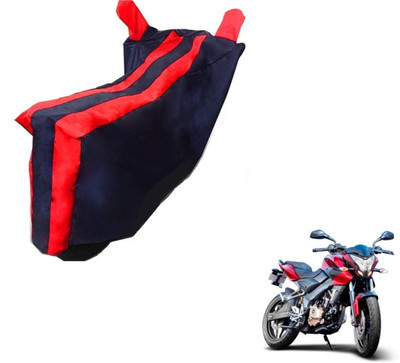 MOCKHE Two Wheeler Cover for Bajaj(Pulsar 200 NS DTS-i, Black, Red)