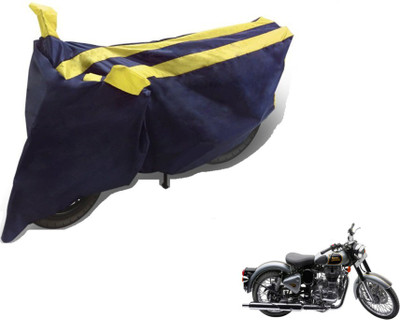 MOCKHE Two Wheeler Cover for Royal Enfield(Classic 500, Black, Yellow)