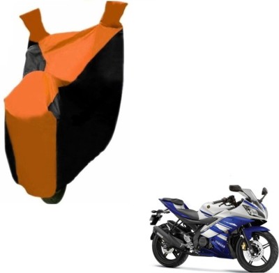 MOCKHE Two Wheeler Cover for Yamaha(R15, Black, Orange)