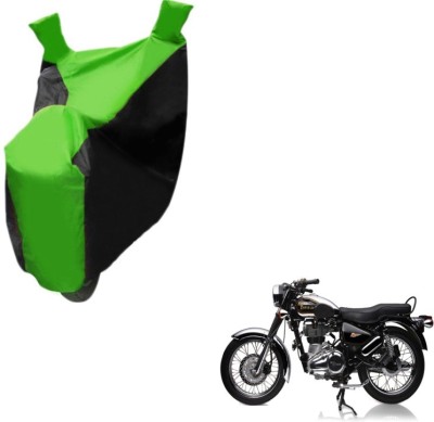 MOCKHE Two Wheeler Cover for Royal Enfield(Electra Delux, Black, Green)