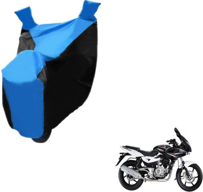 MOCKHE Two Wheeler Cover for Bajaj(Pulsar 220 DTS-i, Black, Blue)