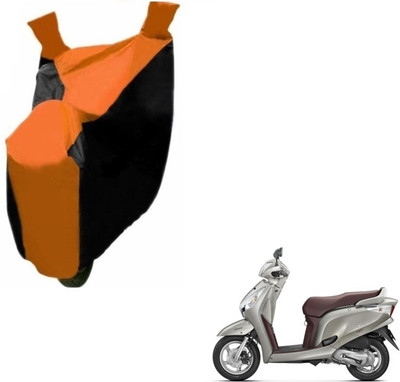 MOCKHE Two Wheeler Cover for Honda(Aviator, Black, Orange)