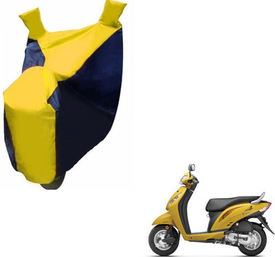 MOCKHE Two Wheeler Cover for Honda(Activa i, Black, Yellow)