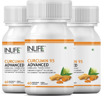 

Inlife Curcumin (95% Curcuminoids) 500 mg with Piperine (Bioperine) 5 mg - 60 Vegetarian Capsules(60 No)