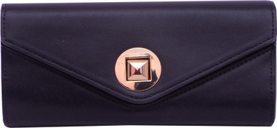 

ADORSY Women Casual Purple Artificial Leather Wallet(10 Card Slots), Black