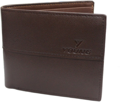 

Young Men Brown Genuine Leather Wallet(2 Card Slots)