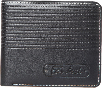 

London fashion Men Black Artificial Leather Wallet(4 Card Slots)