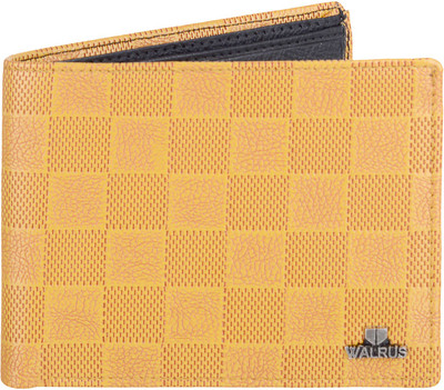 

Walrus Men Gold Genuine Leather Wallet(7 Card Slots), Gold & black